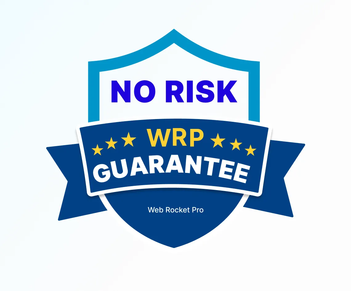 No-risk guarantee badge showing digital marketing advantage of performance assurance.