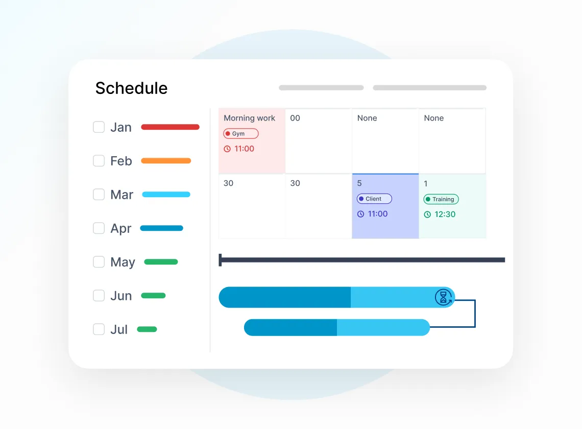 Planner graphic representing key digital marketing advantage of efficiency.